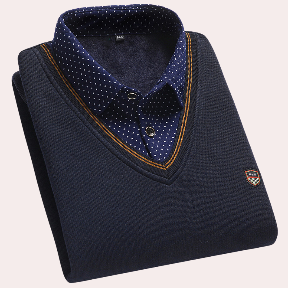 Men's Jumper with Shirt Collar – Victor
