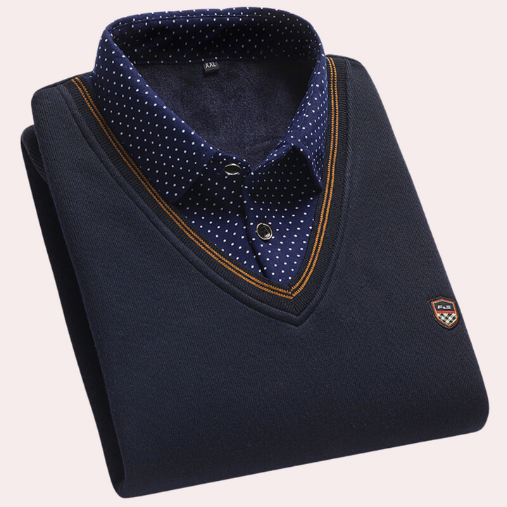 Men's Jumper with Shirt Collar – Victor