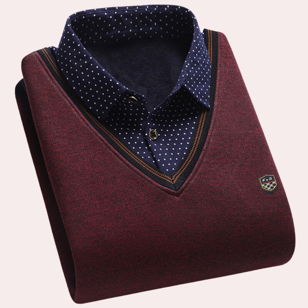 Men's Jumper with Shirt Collar – Victor