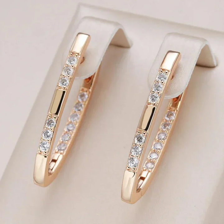 Elegant white gold earrings with sparkling cubic zirconia