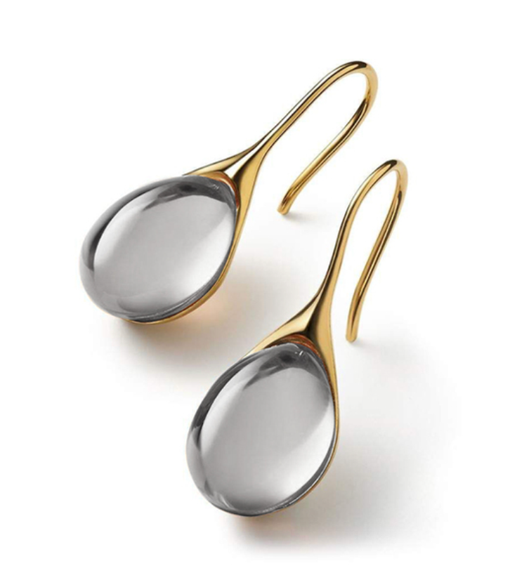 Elegant Gold Earrings with Sparkling Crystals