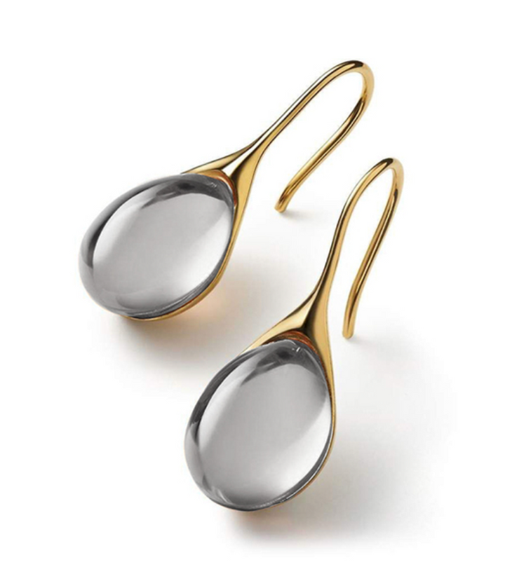 Elegant Gold Earrings with Sparkling Crystals