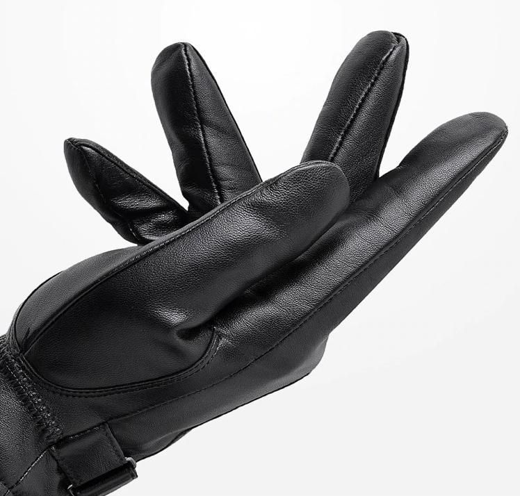 Men's Slim Fit Gloves – Suitable for Cold Weather, with Zip Fastening