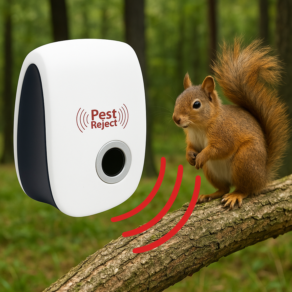 Ultrasonic Squirrel Repellent Device - Effective Pest Control to Keep Squirrels Away in 48 Hours for Gardens and Yards