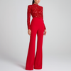 Women’s Elegant Embroidered Lace Top Jumpsuit