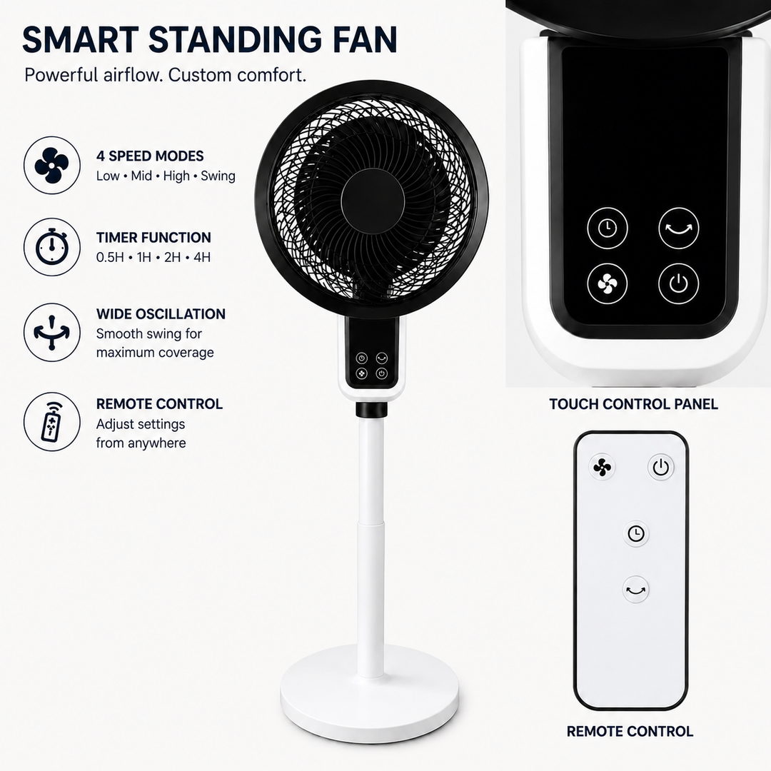 2026 Design Adjustable fan with 3D oscillation