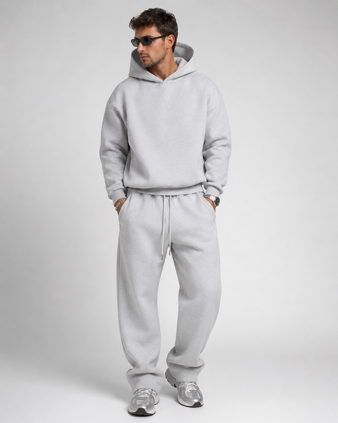 Men's Hoodie & Jogger Set - Soft Cotton Blend, Relaxed Fit