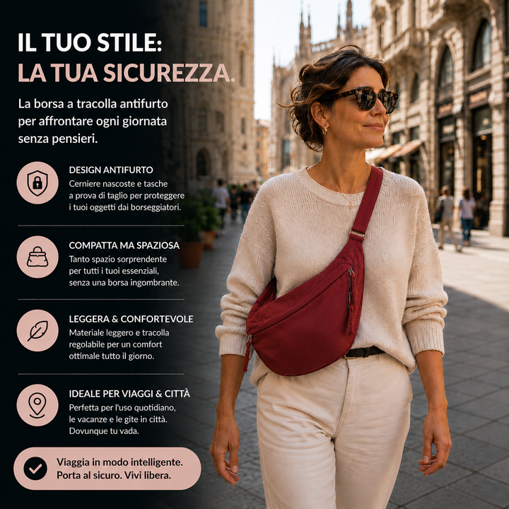 Burgundy shoulder bag – Elegant crossbody bag for everyday