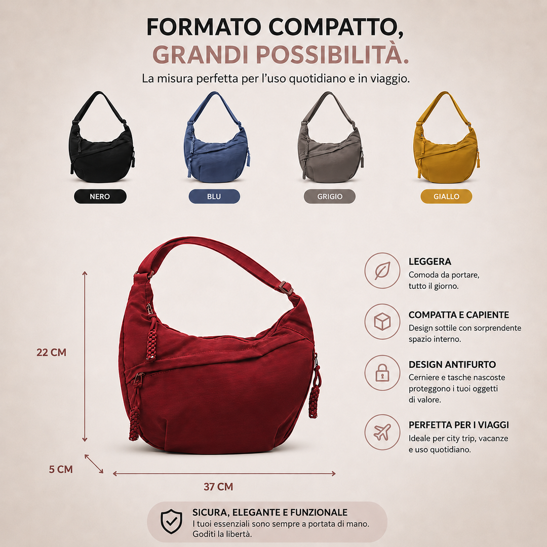 Orange half-moon shoulder bag
