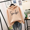 Women's Hoodie with Smiley Print – Hooded, Casual Streetwear