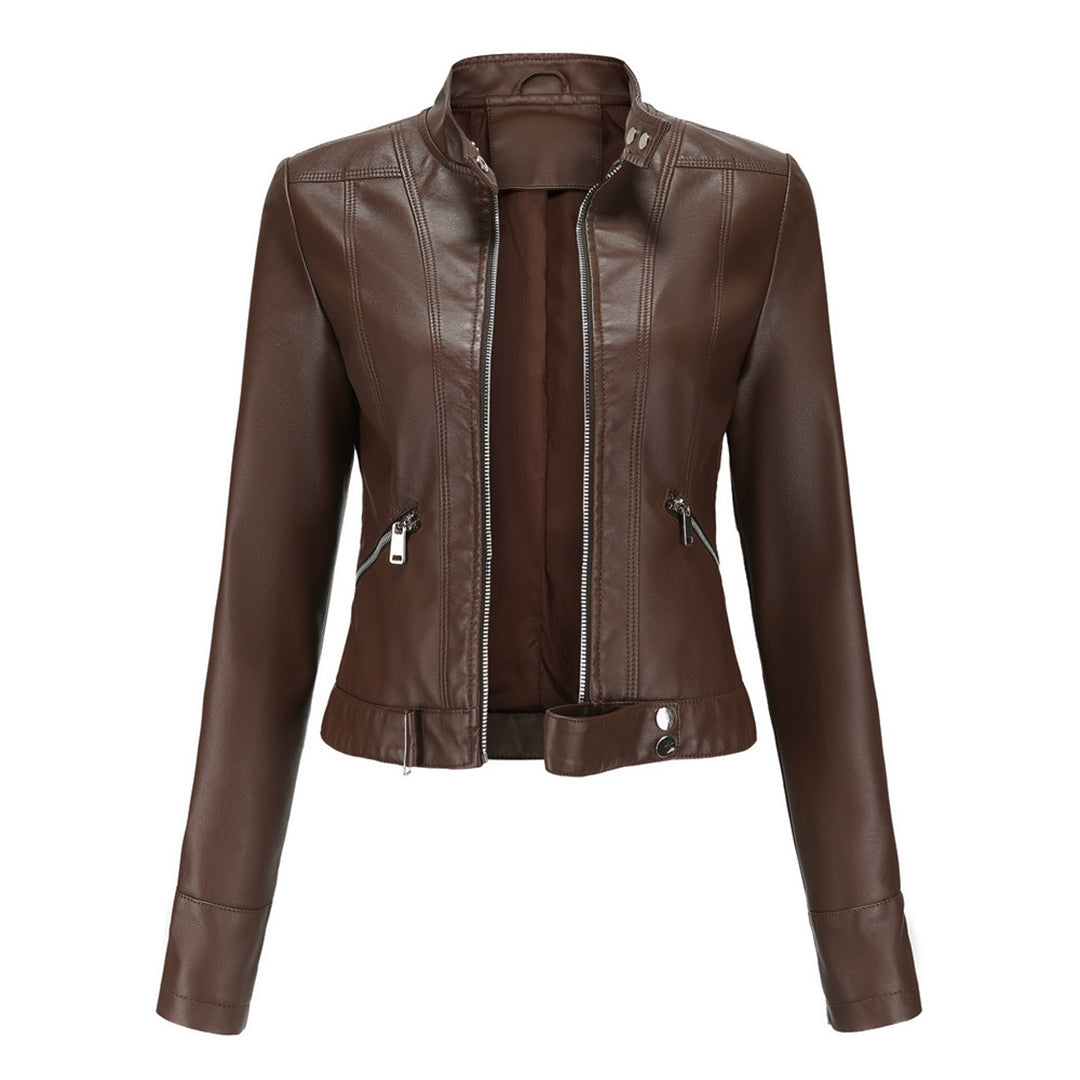 Classic Women's Leather Jacket with Timeless Style