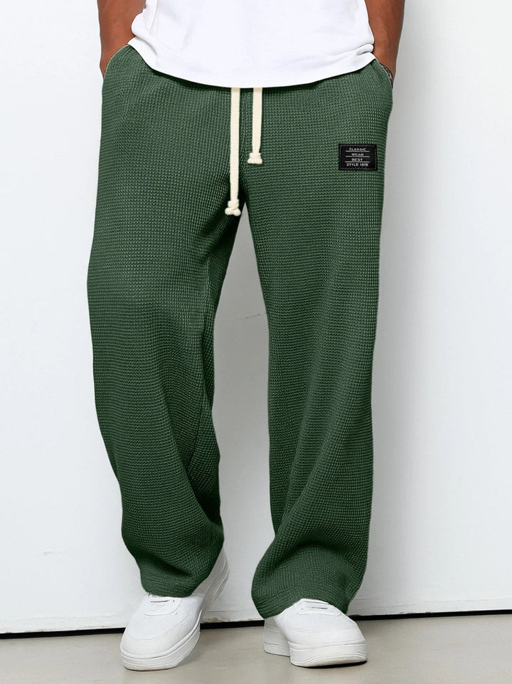 Men's Relaxed Fit Trousers with Adjustable Drawstring Waist
