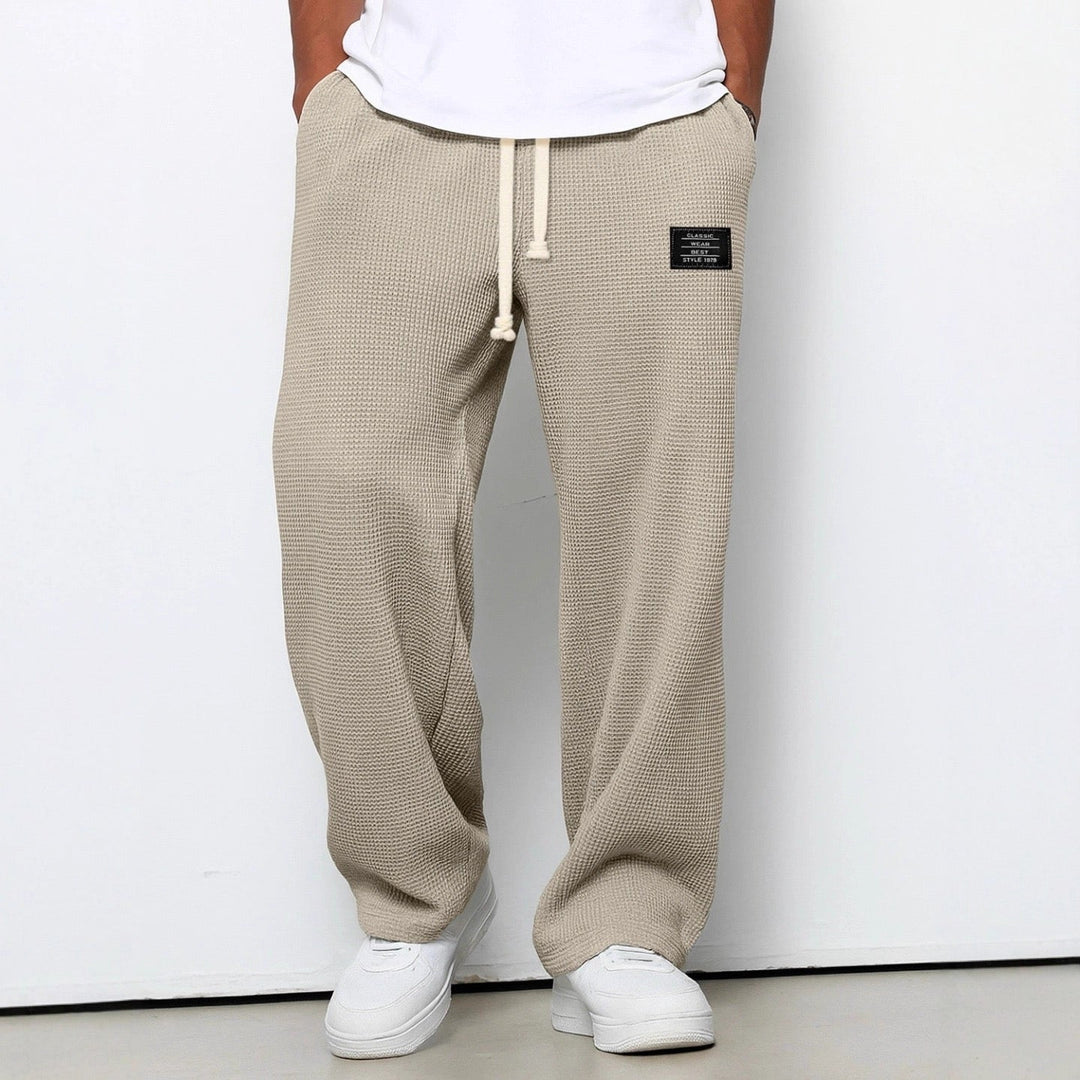 Men's Relaxed Fit Trousers with Adjustable Drawstring Waist