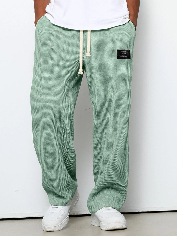 Men's Relaxed Fit Trousers with Adjustable Drawstring Waist