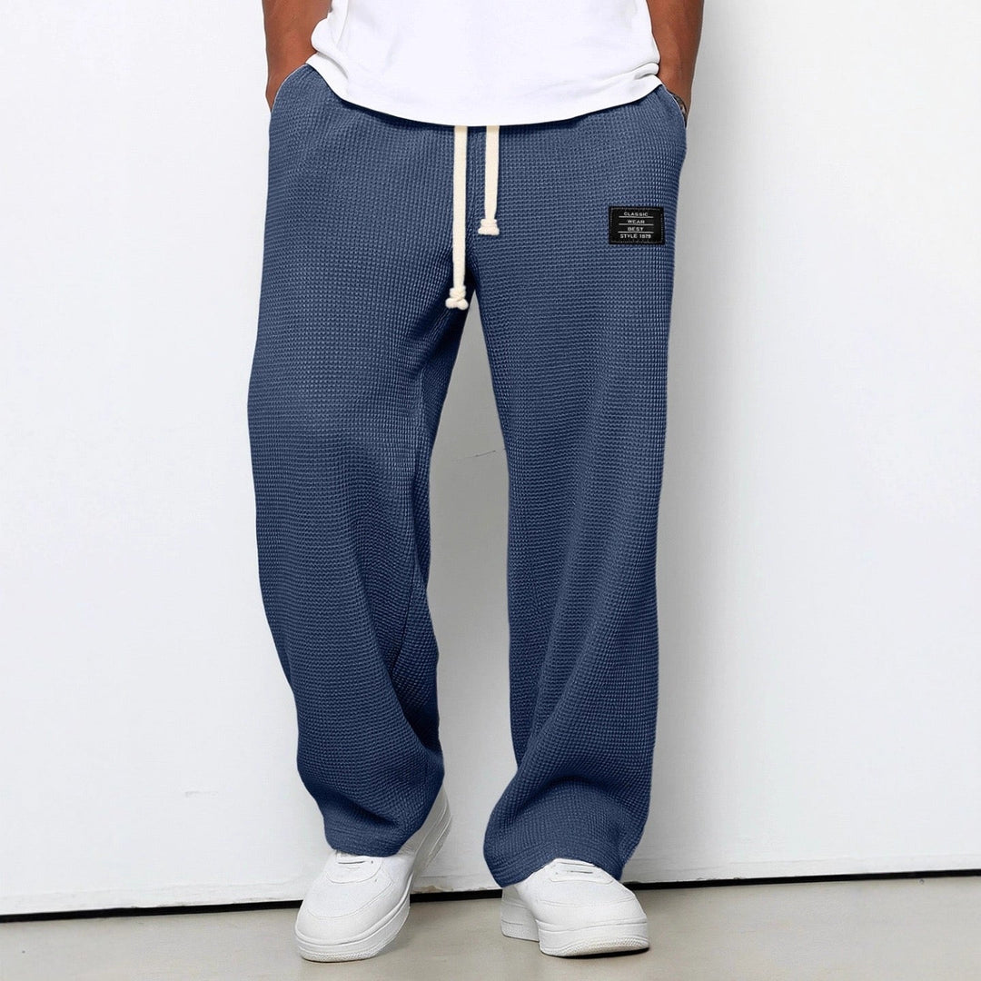 Men's Relaxed Fit Trousers with Adjustable Drawstring Waist