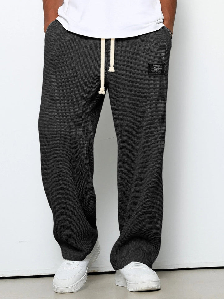 Men's Relaxed Fit Trousers with Adjustable Drawstring Waist