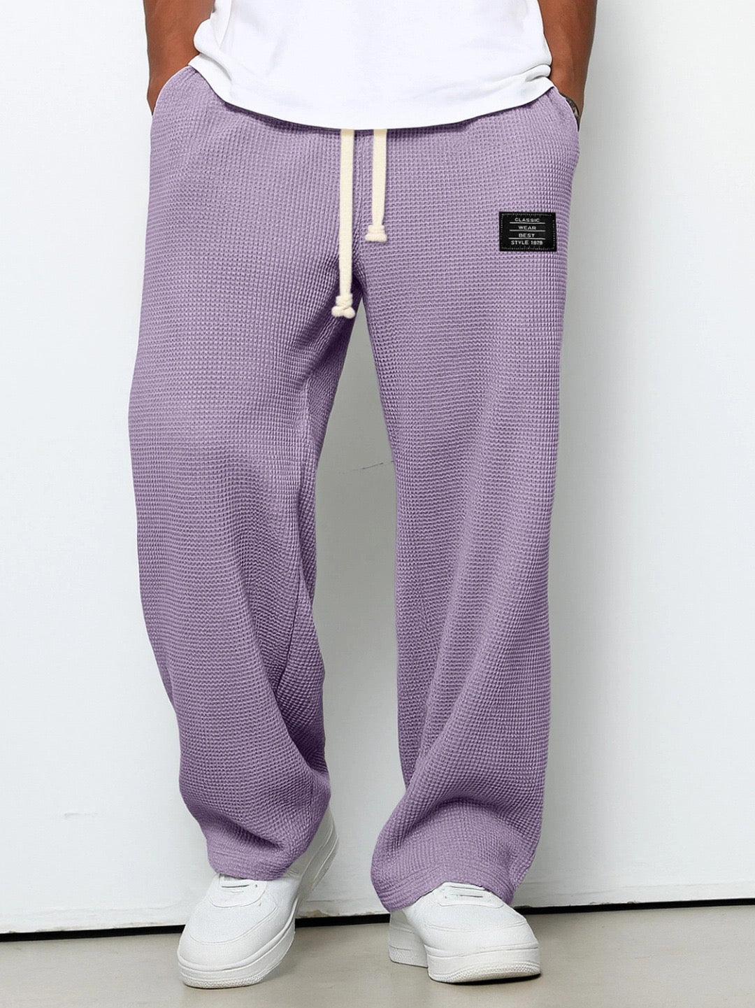 Men's Relaxed Fit Trousers with Adjustable Drawstring Waist