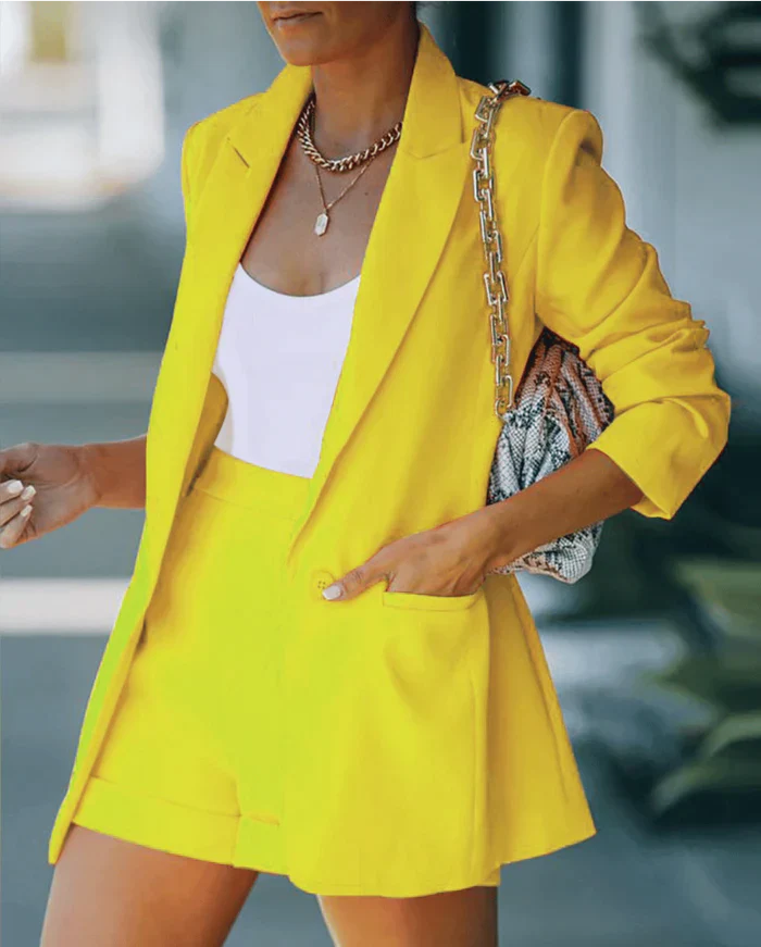 Chic Blazer Shorts Set for Women