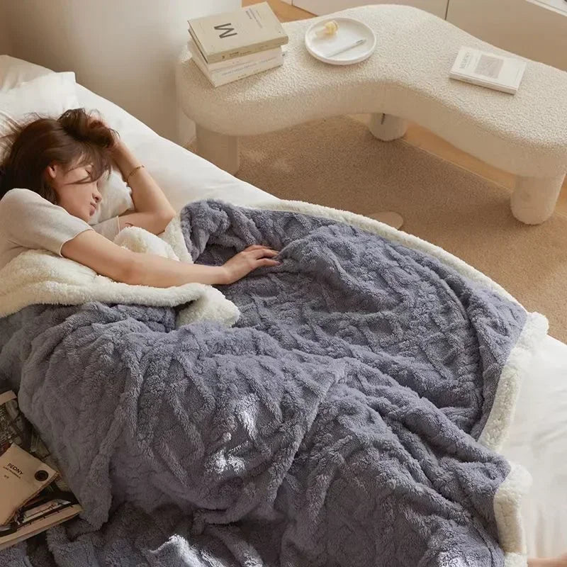 Double-Sided Textured Winter Blanket – Warmlio