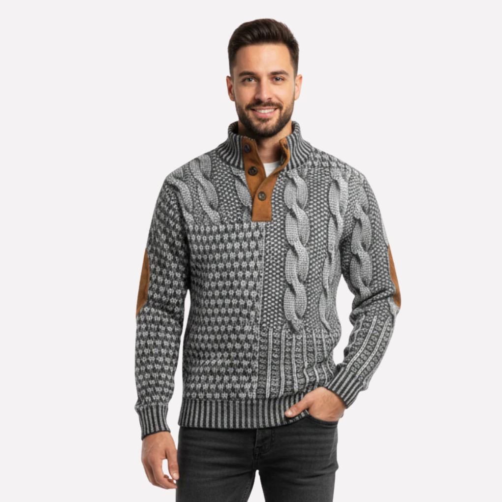 Stylish Men’s Patchwork Pullover