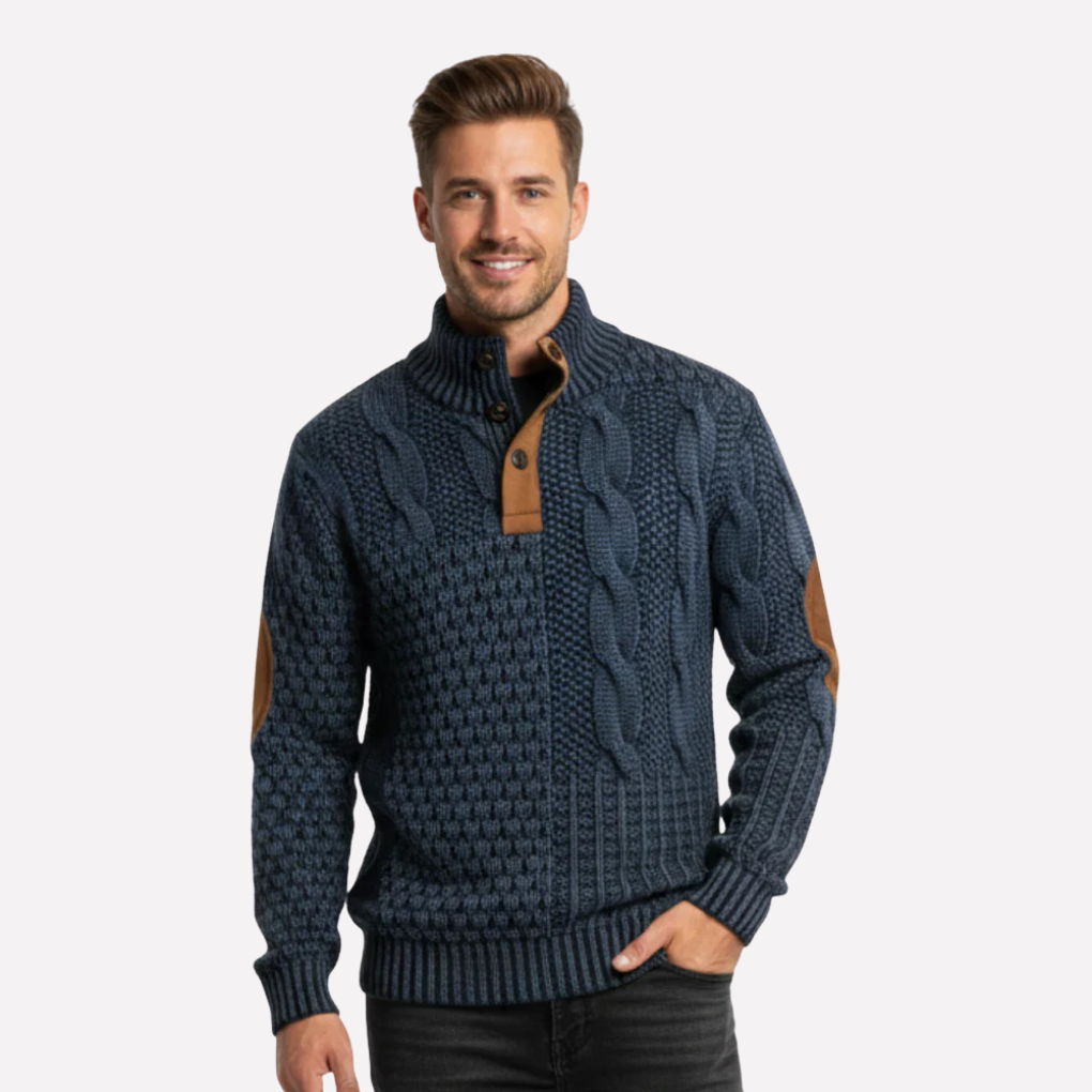 Stylish Men’s Patchwork Pullover