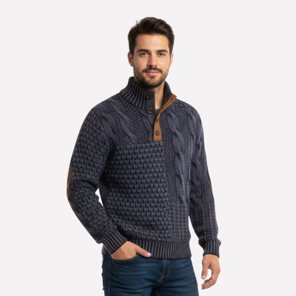 Stylish Men’s Patchwork Pullover