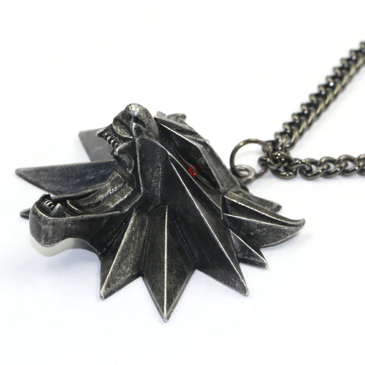 Stainless Steel Wolf Medallion Necklace - WolfCharm