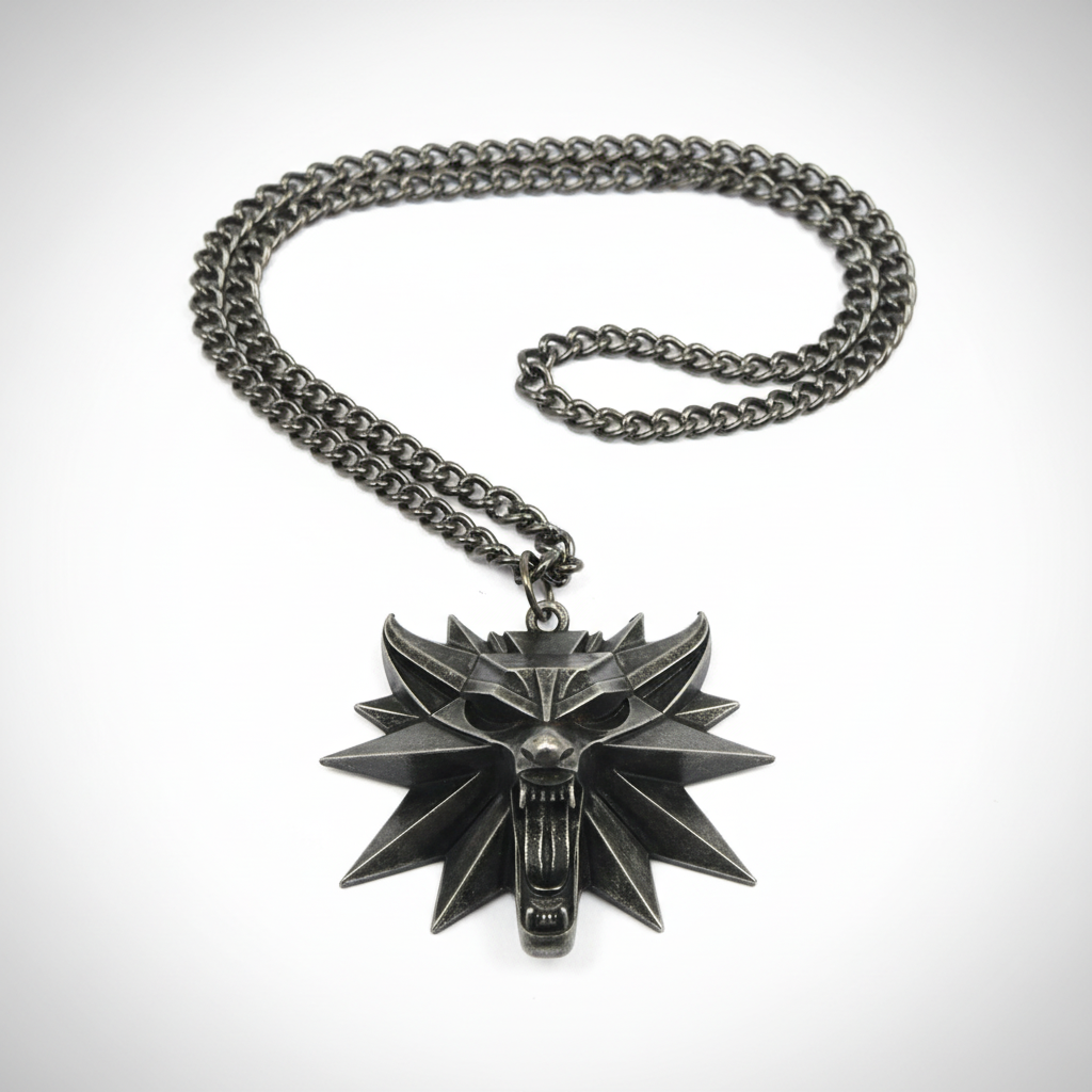 Stainless Steel Wolf Medallion Necklace - WolfCharm