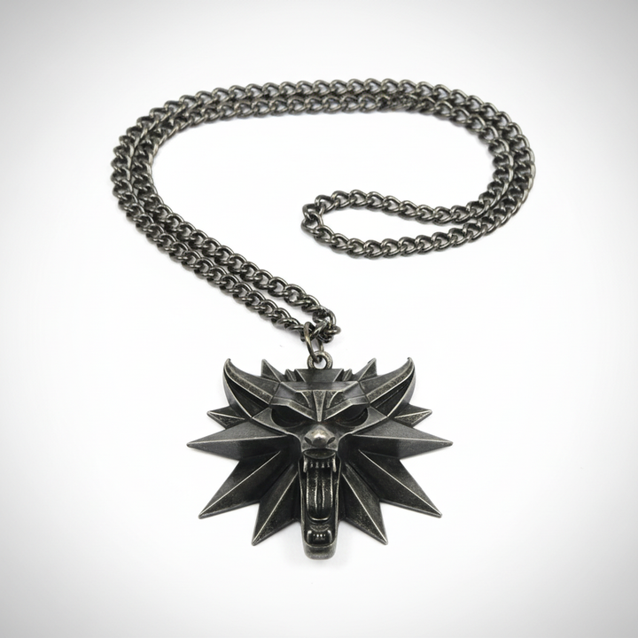 Stainless Steel Wolf Medallion Necklace - WolfCharm
