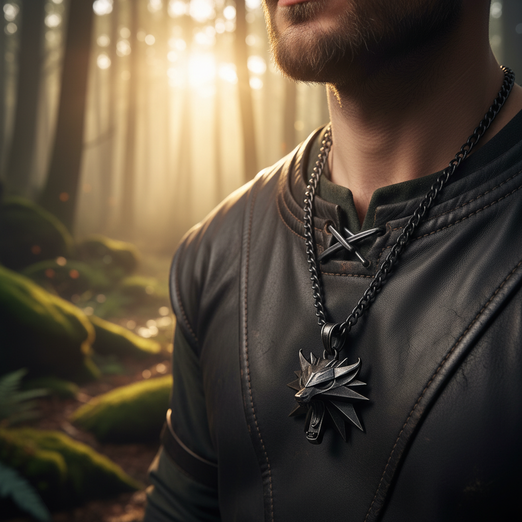 Stainless Steel Wolf Medallion Necklace - WolfCharm