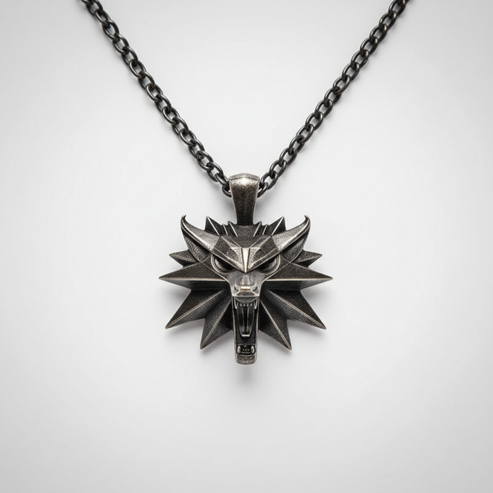 Stainless Steel Wolf Medallion Necklace - WolfCharm