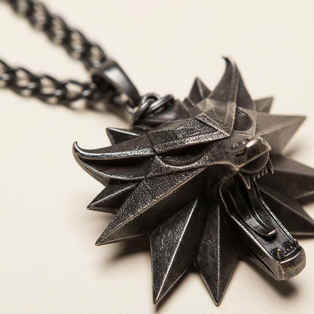 Stainless Steel Wolf Medallion Necklace - WolfCharm