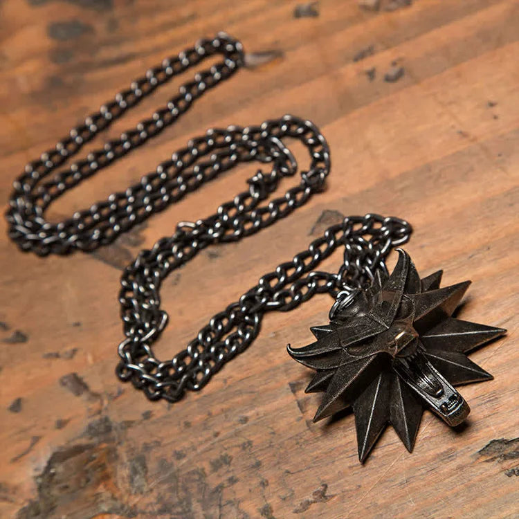 Stainless Steel Wolf Medallion Necklace - WolfCharm