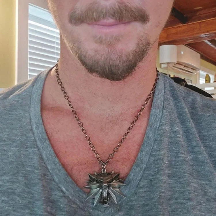 Stainless Steel Wolf Medallion Necklace - WolfCharm