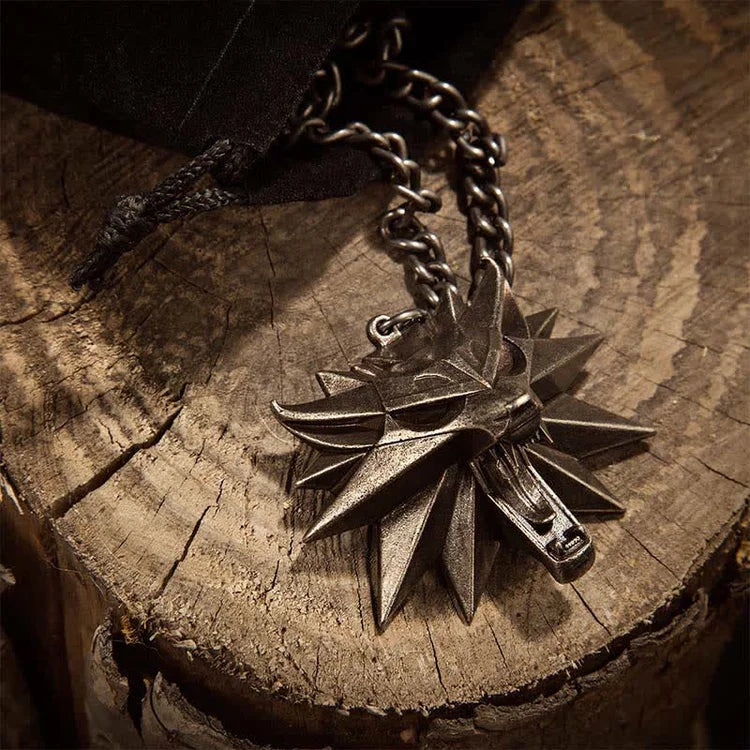 Stainless Steel Wolf Medallion Necklace - WolfCharm