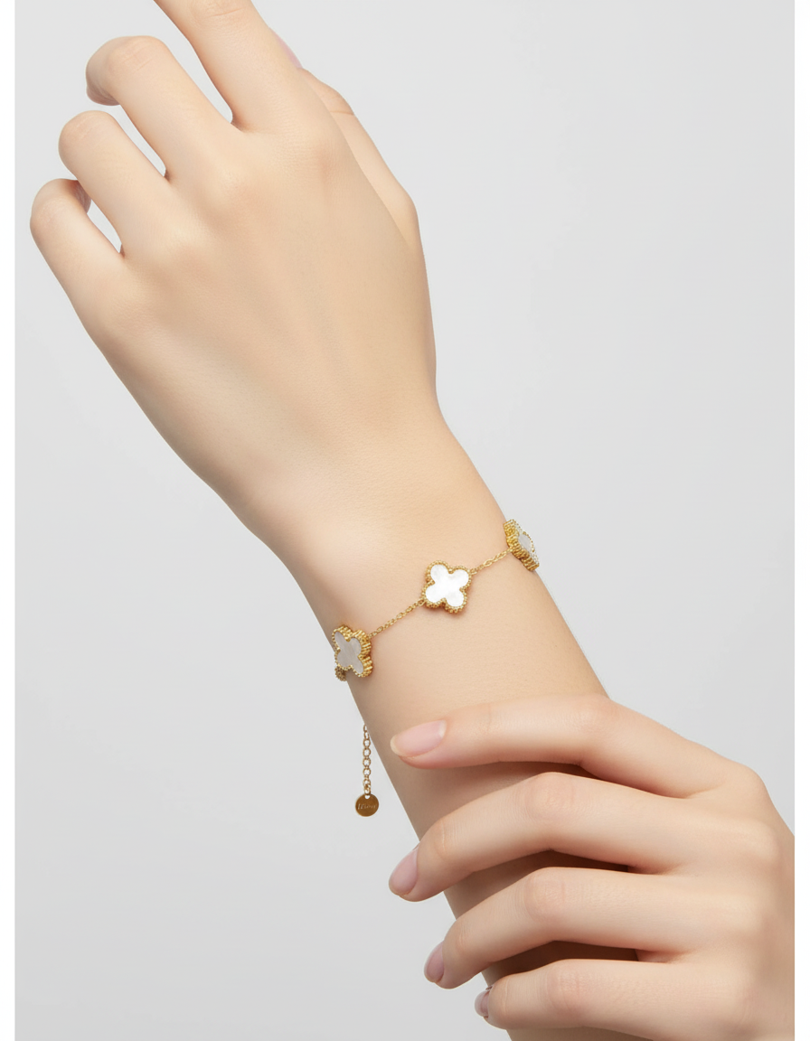 Elegant Clover Bangle Design - FlowerShine