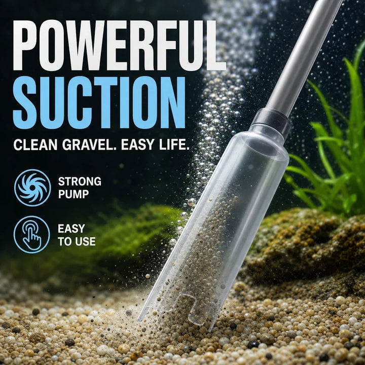 Electric Aquarium Gravel Cleaner - Battery-Powered Suction Pump for Water Changes