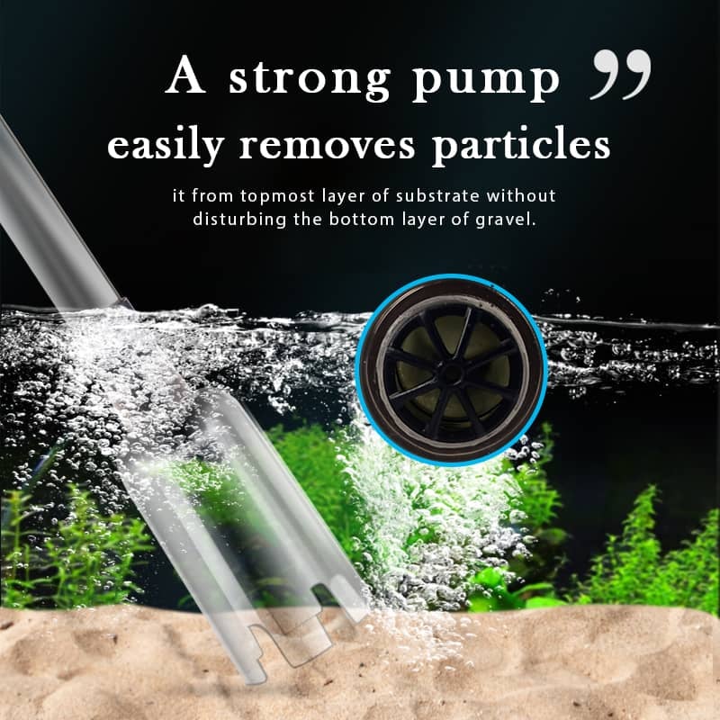 Electric Aquarium Gravel Cleaner - Battery-Powered Suction Pump for Water Changes