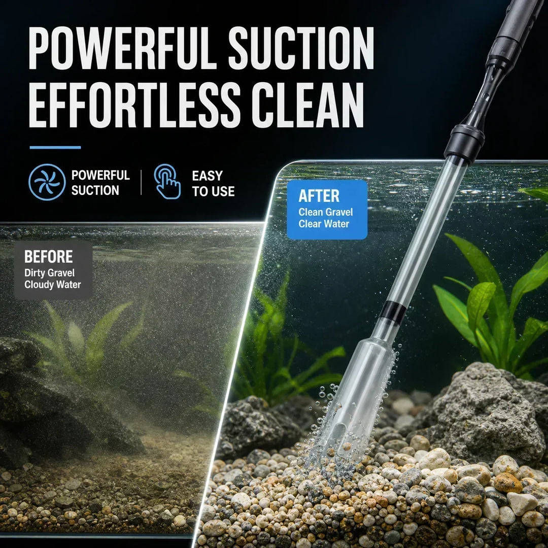 Electric Aquarium Gravel Cleaner - Battery-Powered Suction Pump for Water Changes