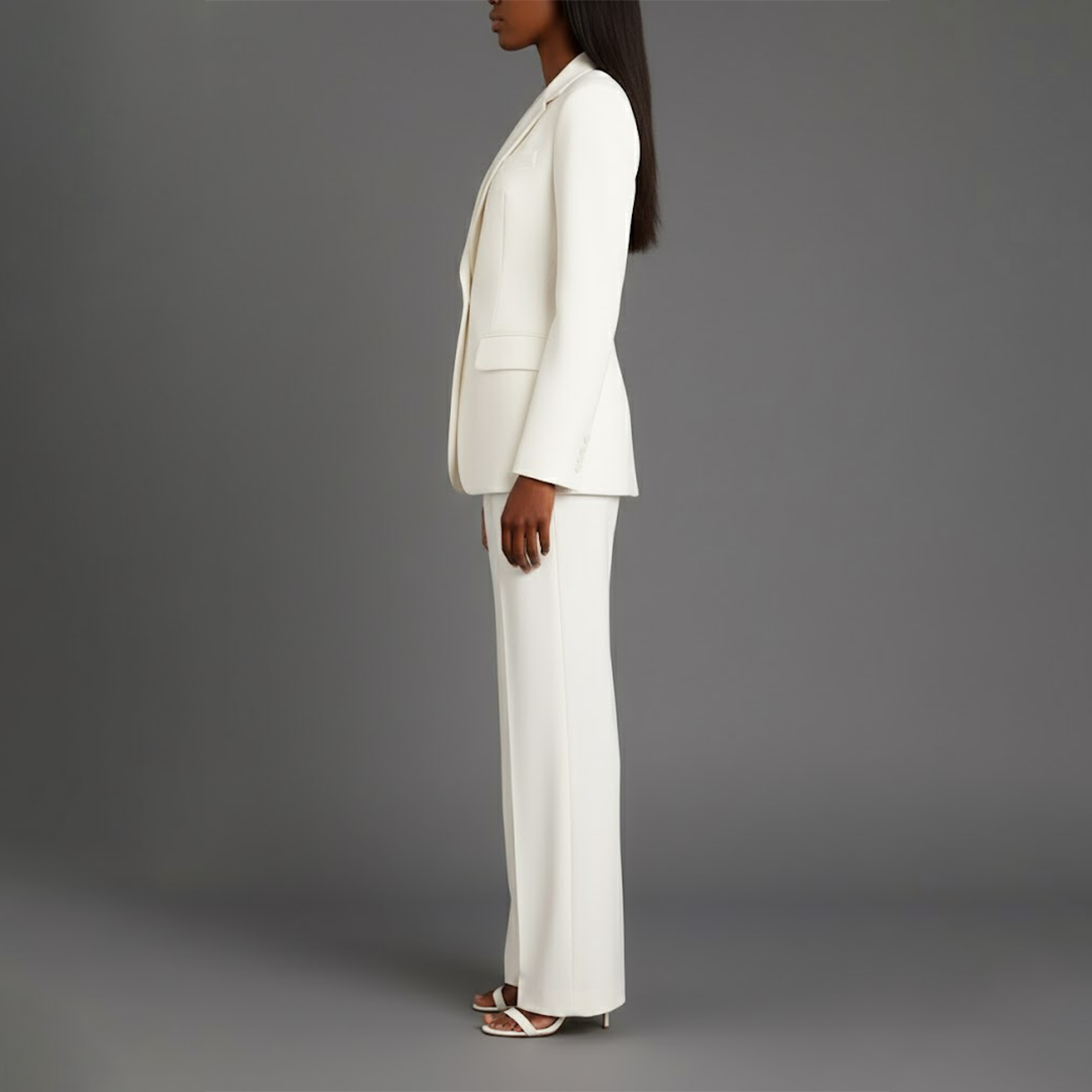 Women's Trouser Suit Set with Long Blazer and Matching Trousers