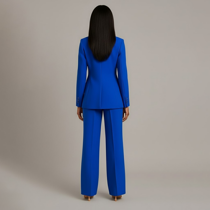 Women's Trouser Suit Set with Long Blazer and Matching Trousers