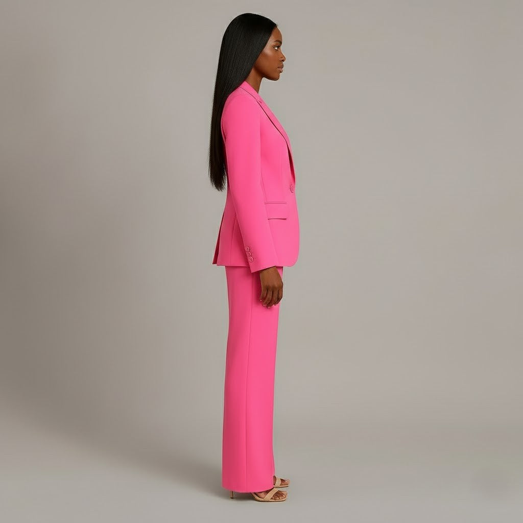 Women's Trouser Suit Set with Long Blazer and Matching Trousers