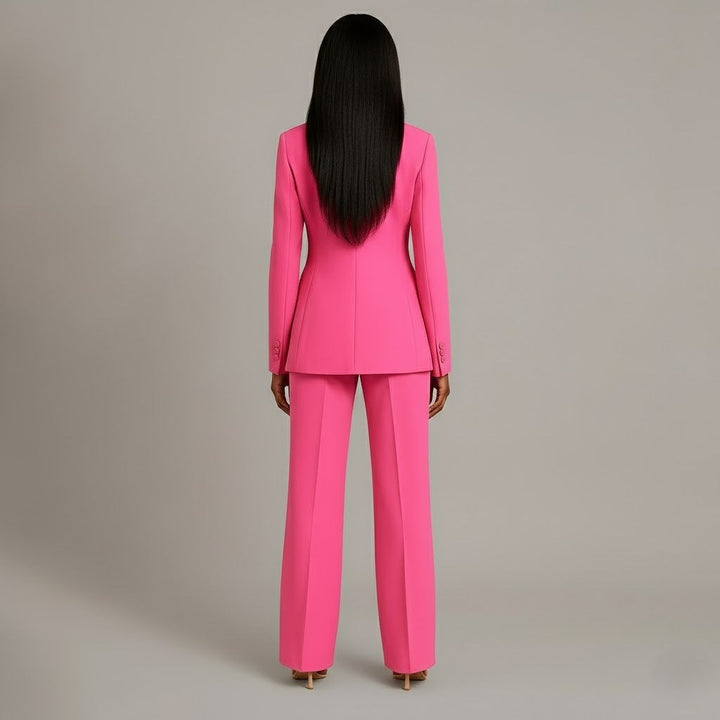 Women's Trouser Suit Set with Long Blazer and Matching Trousers