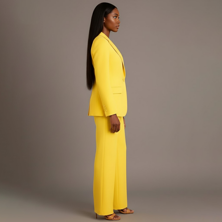 Women's Trouser Suit Set with Long Blazer and Matching Trousers