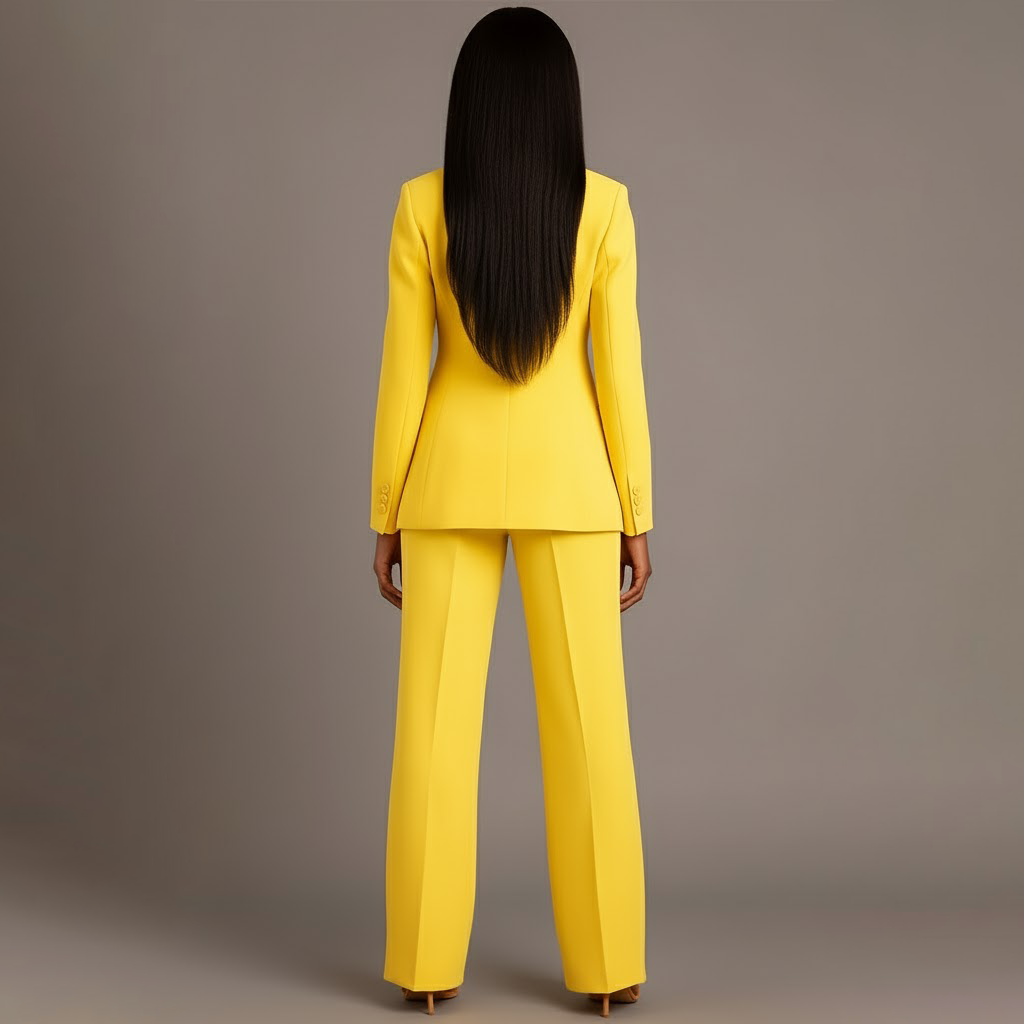 Women's Trouser Suit Set with Long Blazer and Matching Trousers