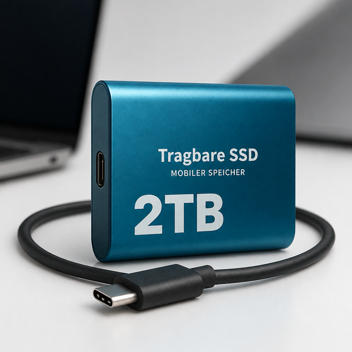 2 TB external SSD with USB-C and high speed
