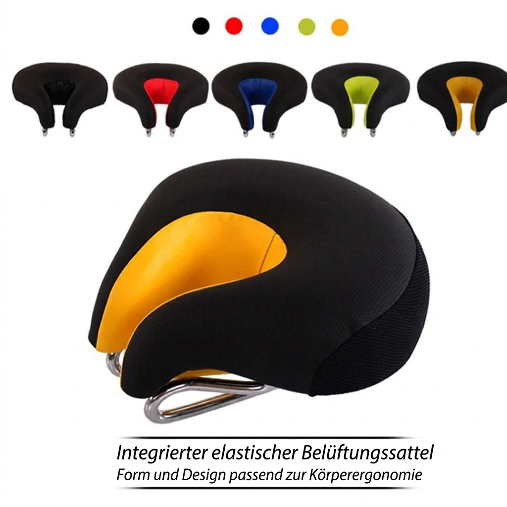 Noseless Mountain Bike Saddle | Ergonomic Padded Seat Cushion | Pressure Relief