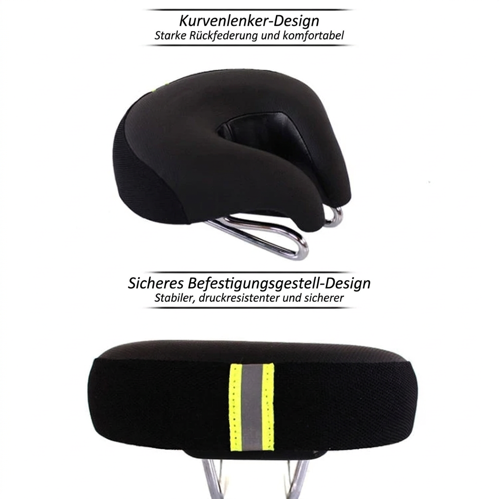 Noseless Mountain Bike Saddle | Ergonomic Padded Seat Cushion | Pressure Relief