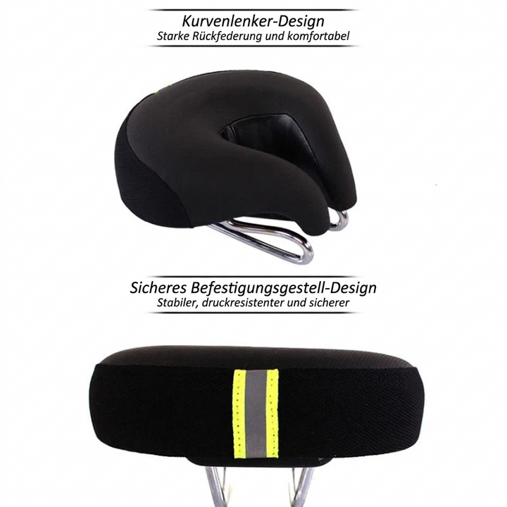 Noseless Mountain Bike Saddle | Ergonomic Padded Seat Cushion | Pressure Relief