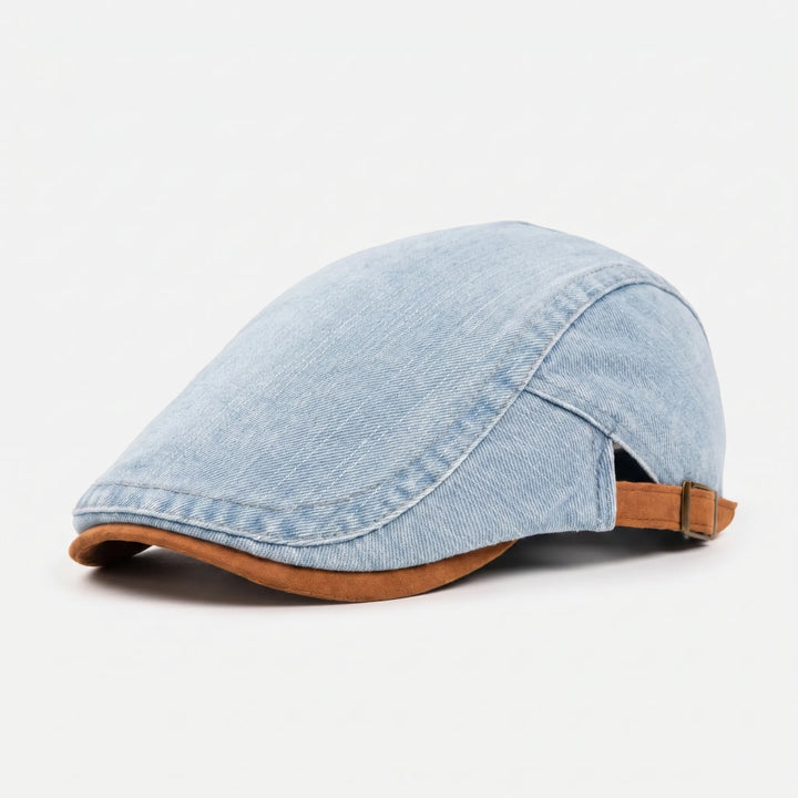 Men's flat cap | Retro denim newsboy cap